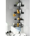 thumbnail image 1 of Corner Shower Caddy Tension Pole: Quick Installation 4-Tier Rustproof Bathroom Organizer Shelves for Bathtub Shampoo Storage - 47-121 inch Adjustable Floor Standing Bath Rack Holder - Silver, 1 of 14