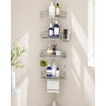 thumbnail image 1 of Corner Shower Caddy Tension Pole, Quick Setup, Rust-Free Bathroom Shower Organizer Corner for Bathtub Shampoo Storage, 4-Tier Adjustable Shelf, Drill Free, Fits 34 to 116 Inch Height, Silver, 1 of 4