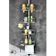 thumbnail image 1 of Corner Shower Caddy Tension Pole: Rustproof 4-Tier Bathroom Organizer Shees for Bathtub Shampoo Storage - 47-121 Inch Quick Install Adjustable Rod Standing Rack with Soap Rack - Sier Gray, 1 of 7