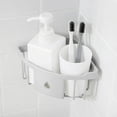 thumbnail image 1 of Corner Shower Caddy Wall Mounted Shower Shelf Organizer, Triangle Shower Basket Storage Rack,Removable Holder for Bathroom & Kitchen，bathroom storage, corner shower shelf,White,1PC,, 1 of 5