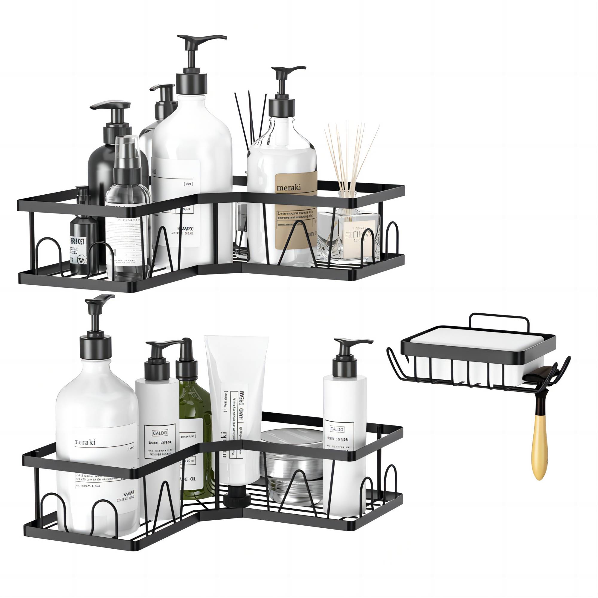 Corner Shower Caddy, ZUEXT Adhesive Shower Shelves No Drilling with