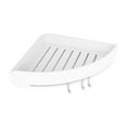 thumbnail image 1 of Corner Shower Caddy with Suction Cups, Wall Mounted Bathroom Organizer for Shampoo Soap and Towels in White, 1 of 3