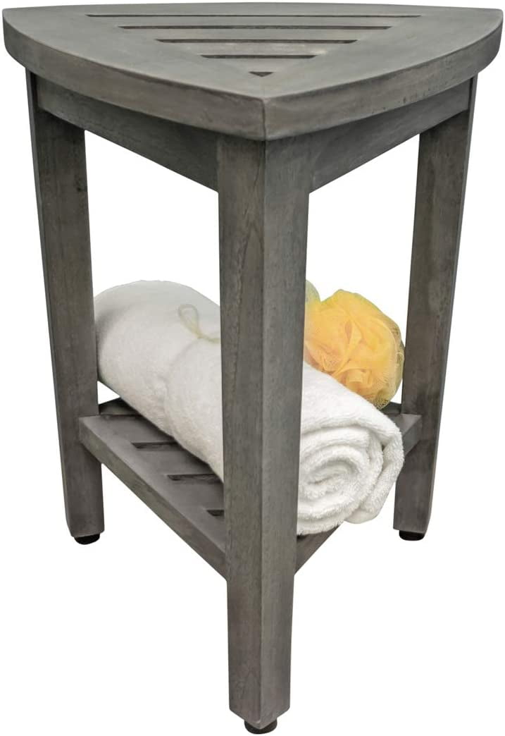 Corner Shower Corner Stool Wood Corner Shower Seat Spa Bench With Shelf