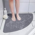 thumbnail image 1 of Corner Shower Mat, Non Slip Bathtub Mats PVC Bath Mat, Machine Washable Sector Shower Mat, Safe Shower Pad with Suction Cup Quick Drain for Bathroom Wet Areas, 1 of 6