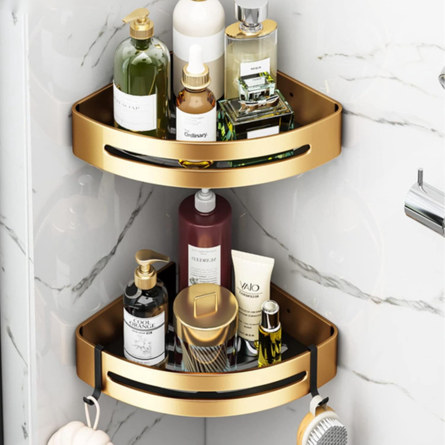Corner Shower Shelf, Adhesive Mounting Offers Hassle-Free Setup, Heavy ...
