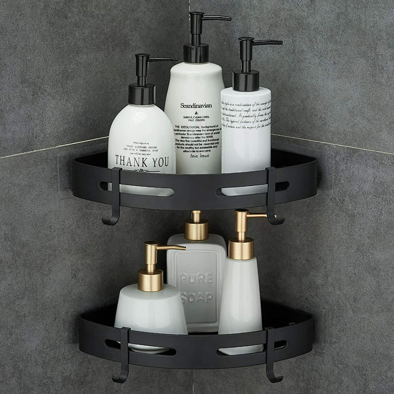 Gold & Glass Corner Shower Caddy Wall Mounted Bathroom Shelf With Hooks And  Rails Rustproof Design Modern Bath Organizer For Shampoo, Soap, Razors  Compact Size Fits Most Showers. From Qiangweiflo, $36.67