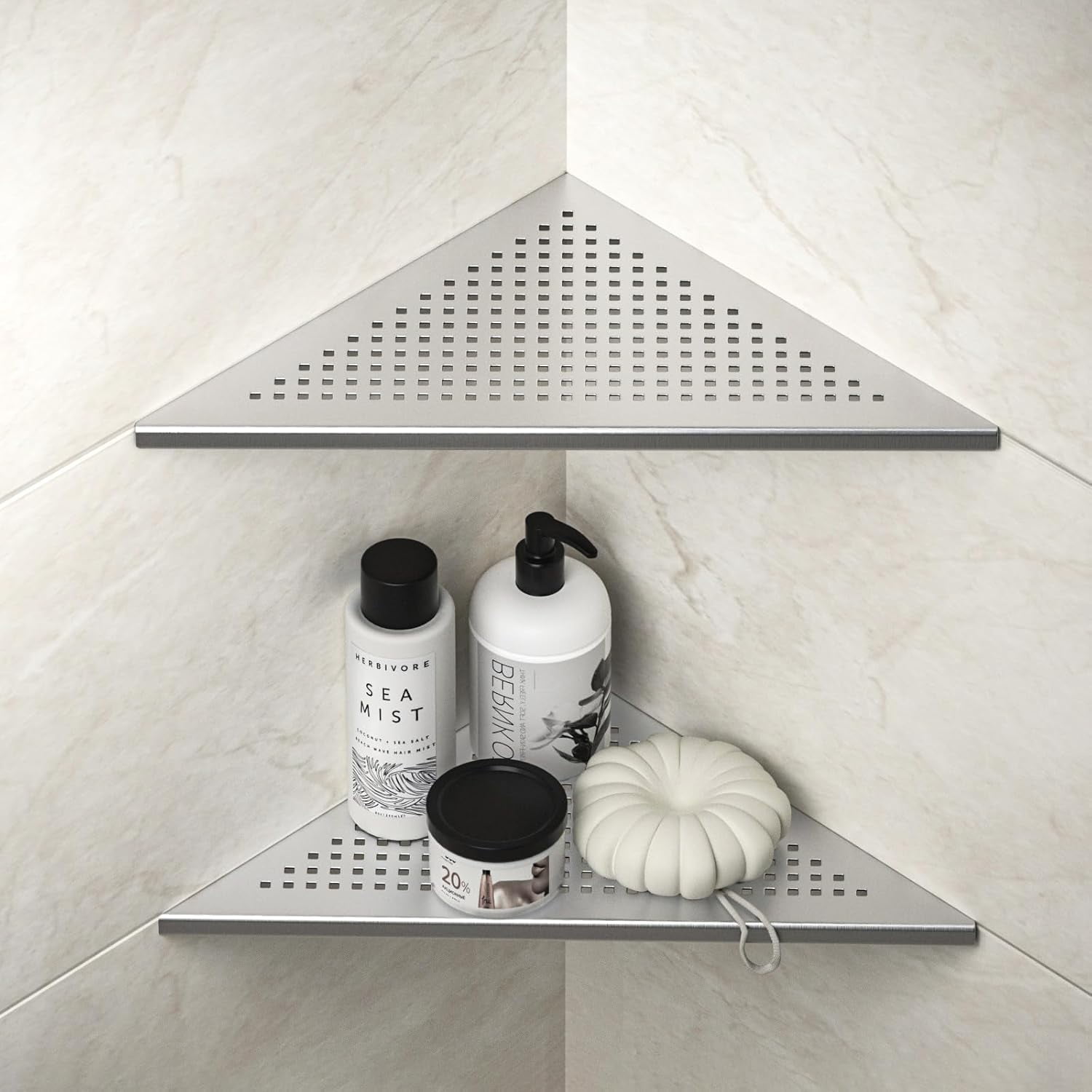 Bernkot Corner Shower Shelf, 12" Brushed 304 Stainless