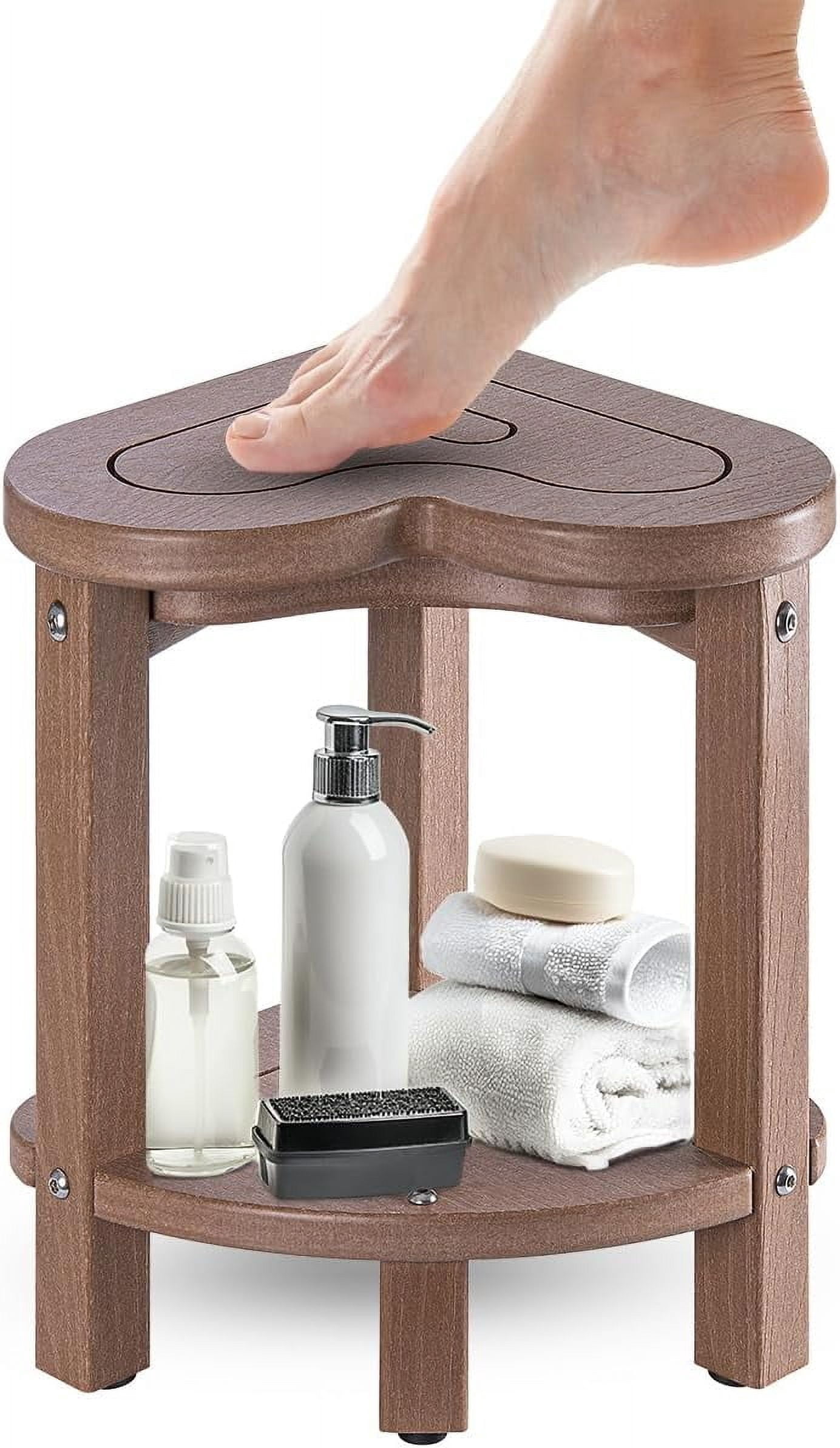 Corner Shower Stool for Inside Shower - Waterproof Corner Shower Bench ...