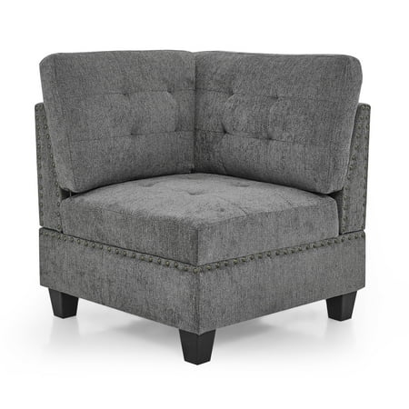 Corner Sofa for Modular Sectional,Grey Chenille