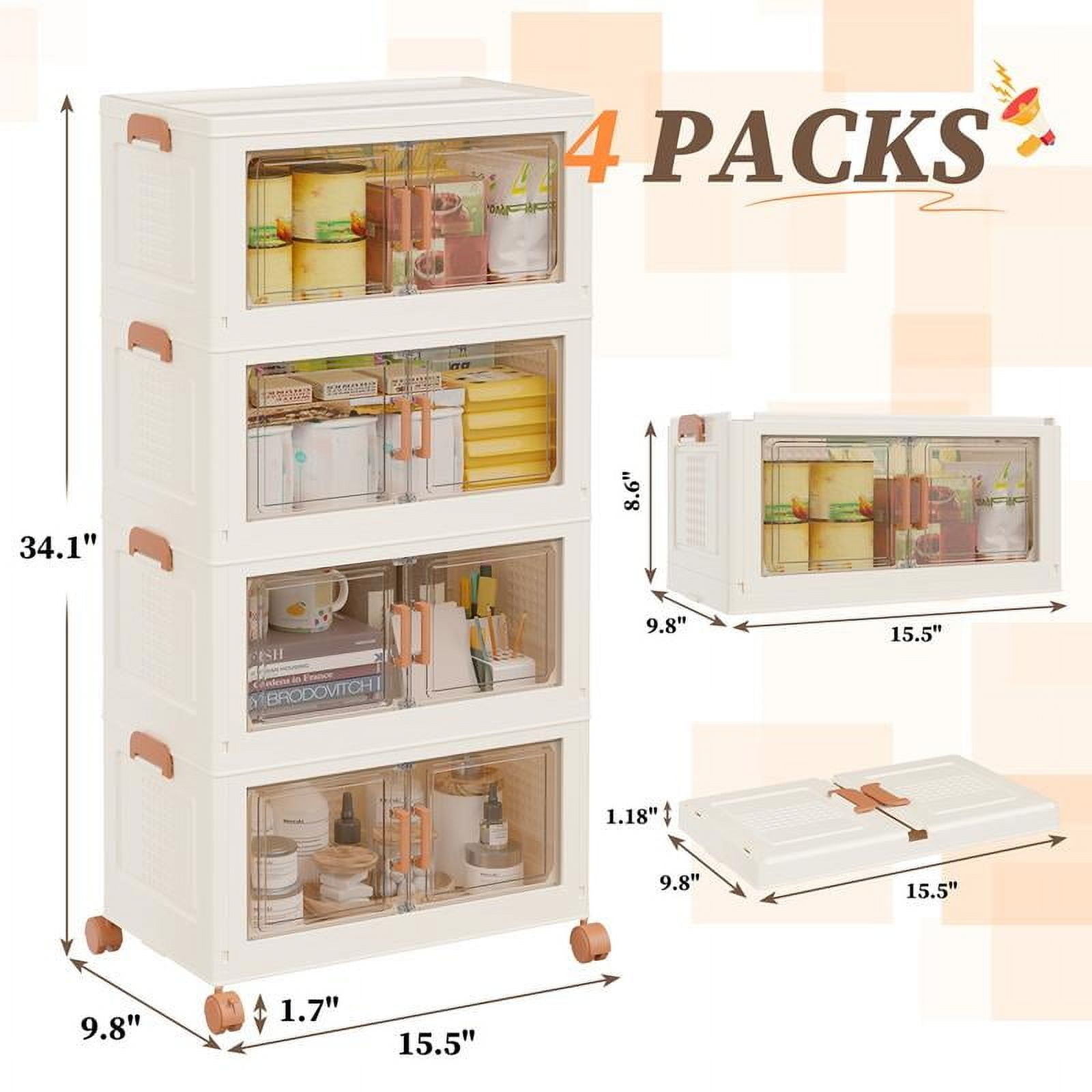 Corner Space Saving Small Storage Bins with Wheels,Mini Stackable ...