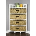 thumbnail image 1 of Corner Storage Cabinet W/ 4 Hyacinth Baskets - Wood Mdf, Water Hyacinth, 1 of 2
