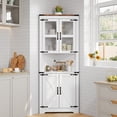 thumbnail image 1 of Corner Storage Cabinet with Glass Doors, Double-Door Corner Cabinet, Corner Cabinet with Shelves, Corner Cabinet with Light Strips-white, 1 of 11