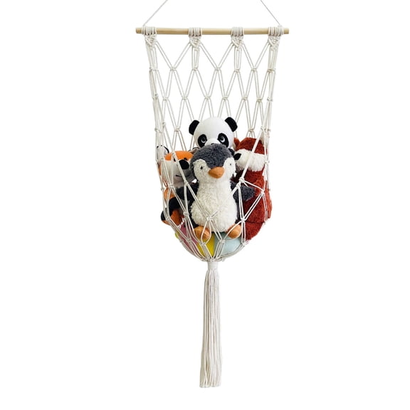 Corner Storage Net for Stuffed Toy Handwoven Wall Hangings Organizer Holder