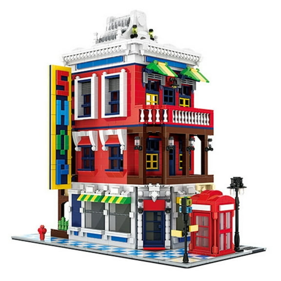 Wange 6311 Corner Store Modular Building Interlocking Block Building Sets