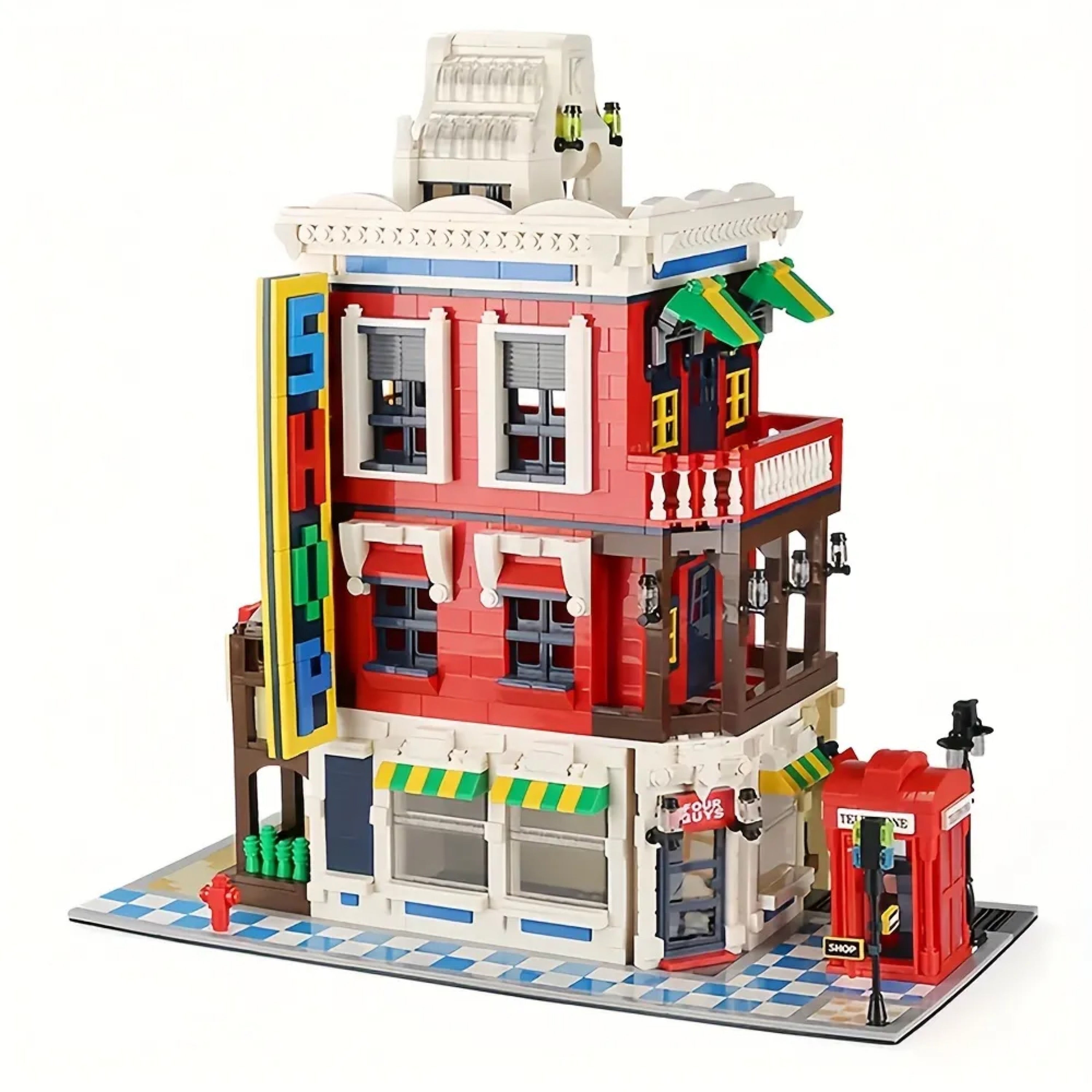 Corner Store Street View Creator Modular City Building Blocks Set | General Jim's Toys