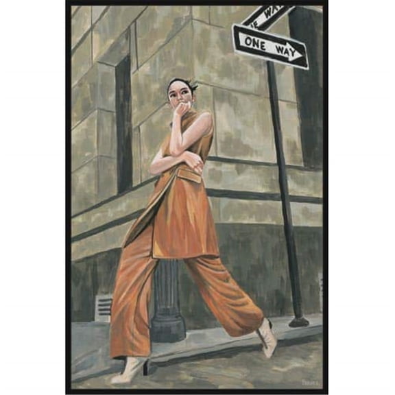 Corner Street Fashion II Floater Framed Painting Print on Canvas