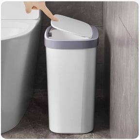Corner Trash Can with Lid, 4-Gallon Slim Push-Open Garbage Bin for Kitchen & Bathroom, Space-Saving Narrow Design,S