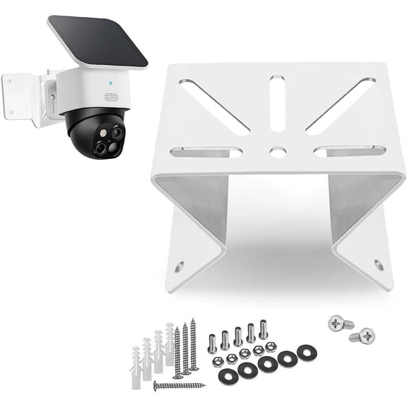 Corner Wall Mount Bracket for Security Camera, Solid Metal White Powder Coated Rust Proof, 270 Degree Monitoring, with Mounting Screw Kit