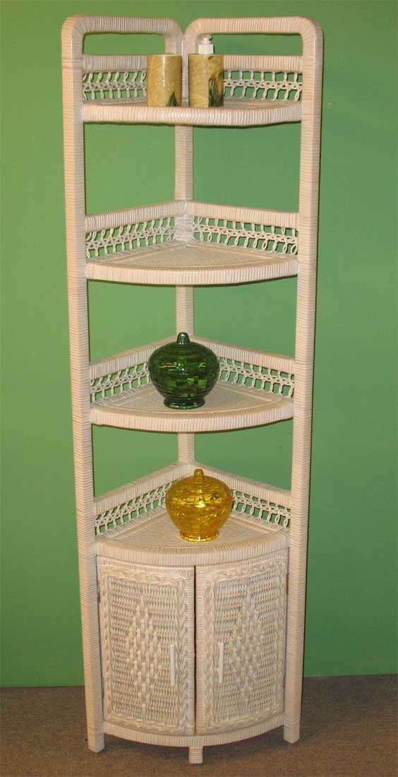 Corner Wicker Bath White Wash