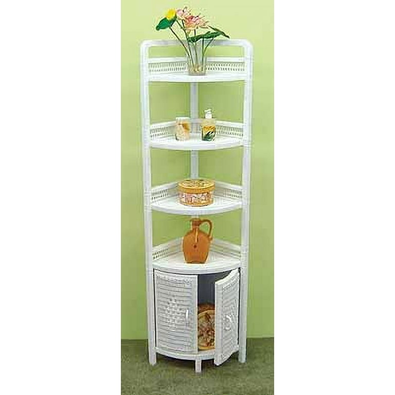 White wicker bathroom storage cabinet discount