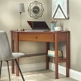 thumbnail image 1 of Corner Writing Desk with Pullout Drawer and Shelf, Various Finishes, 1 of 3