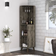 Corner bar cabinet with 2 external shelves and cup rack / Good for entertaining guests to hold glasses