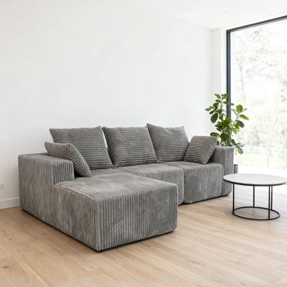 Corner combination sofa, sectional sofa ,couch sofa,sofa bed, made of high-density sponge and soft plush fabric, with multiple combinations available(beige)