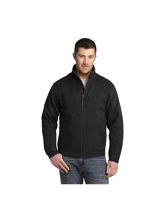 Unisex Washed Duck Cloth Flannel-Lined Work Jacket | Insulated Zip Up Outwear for Men & Women with 3 Pockets