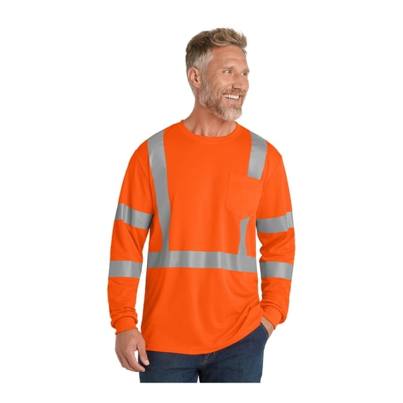 CornerStone ANSI 107 Class 3 Mesh Long Sleeve Tee | Reflective Work Shirt for Men & Women, High Visibility Clothing for Construction