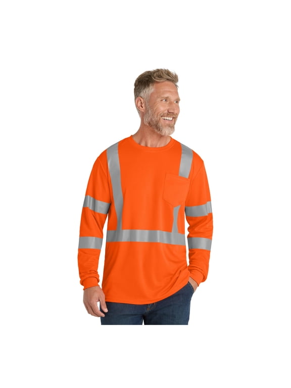 ANSI 107 Class 3 Mesh Long Sleeve Tee | Reflective Work Shirt for Men & Women, High Visibility Clothing for Construction