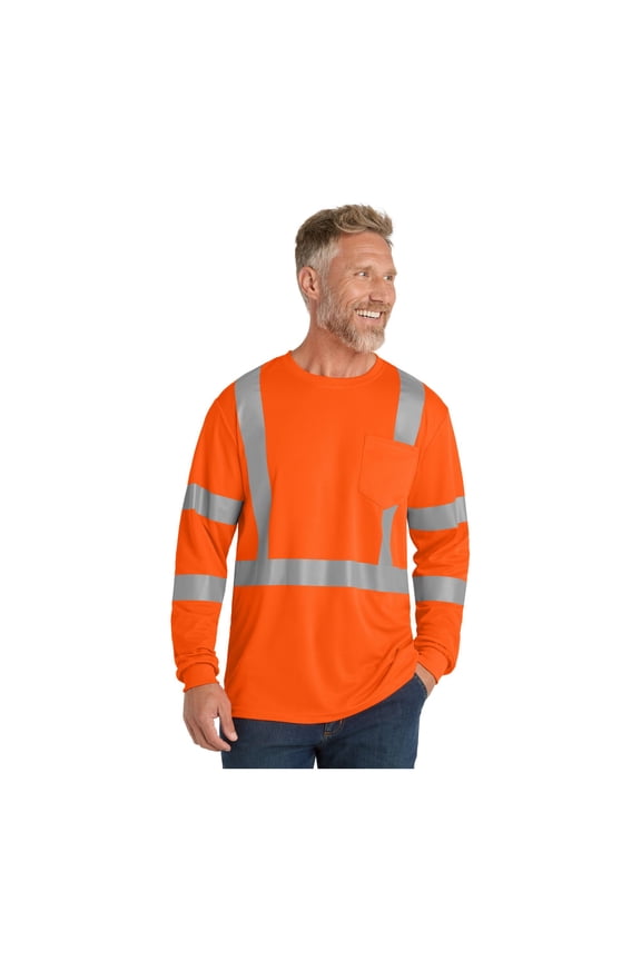ANSI 107 Class 3 Mesh Long Sleeve Tee | Reflective Work Shirt for Men & Women, High Visibility Clothing for Construction