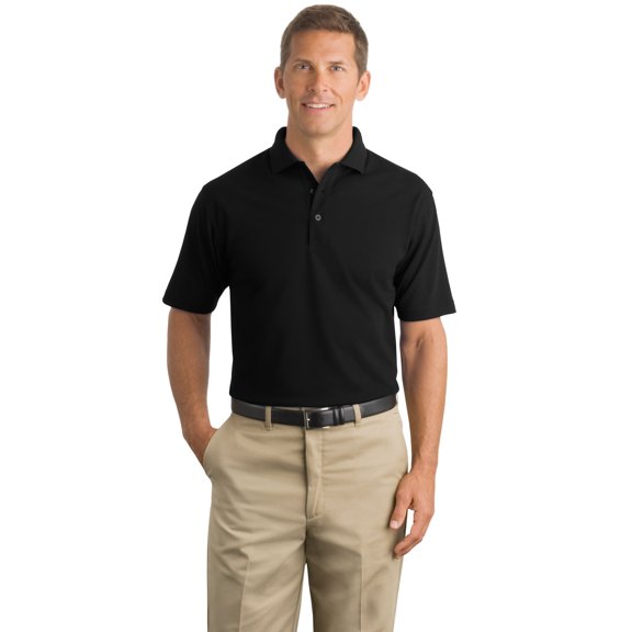CornerStone CS402 Mens Industrial Pique Polo T-Shirt, Black - Extra Large
