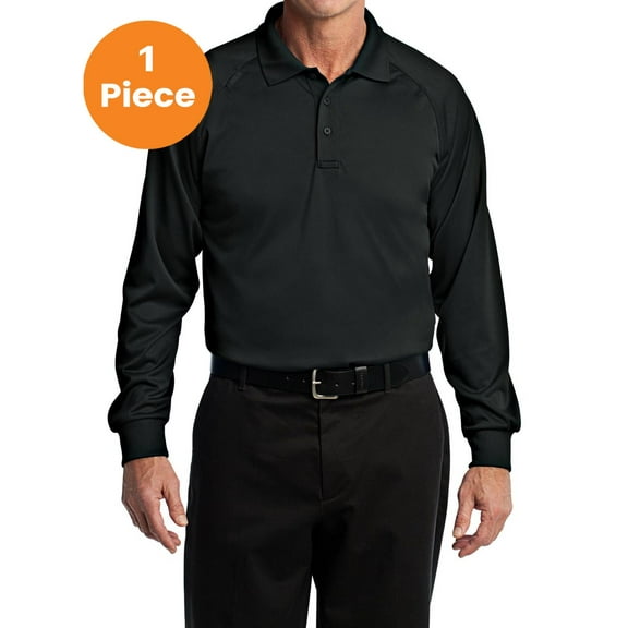 CornerStone CS410LS Select Long Sleeve Snag-Proof Tactical Polo, Black, 2XL, Mens Work Shirts
