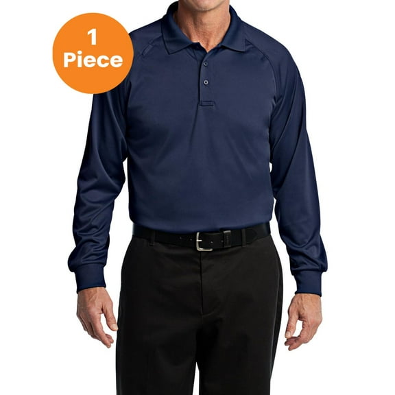 CornerStone CS410LS Select Long Sleeve Snag-Proof Tactical Polo, Dark Navy, M, Mens Work Shirts