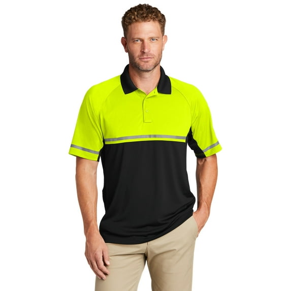 CornerStone CS423 Select Lightweight Snag-Proof Enhanced Visibility Polo, Safety Yellow/ Black, 4XL