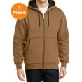 thumbnail image 1 of CornerStone CS620 Heavyweight Full-Zip Hooded Sweatshirt with Thermal Lining, Duck Brown, M, Mens Work Jackets, 1 of 1