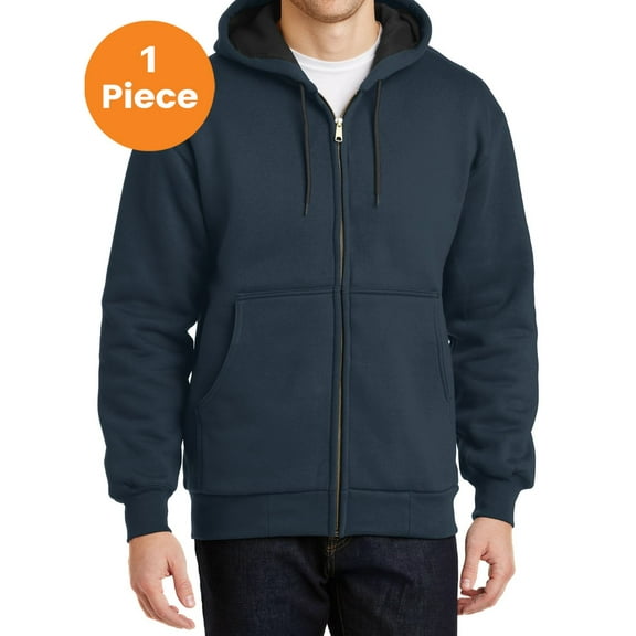 CornerStone CS620 Heavyweight Full-Zip Hooded Sweatshirt with Thermal Lining, Navy, 6XL, Mens Hoodies and Sweatshirts