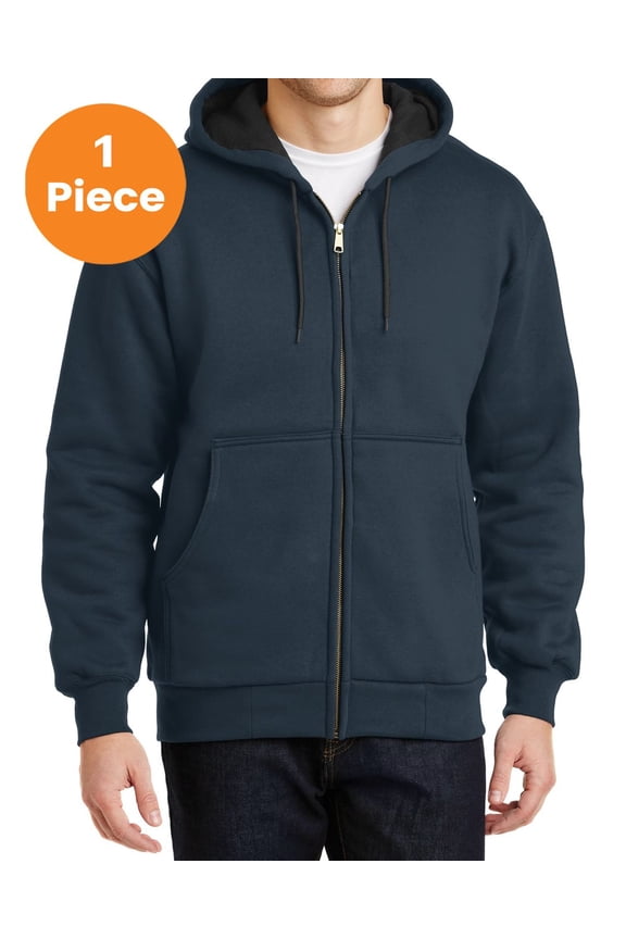 CS620 Heavyweight Full-Zip Hooded Sweatshirt with Thermal Lining, Navy, 6XL, Mens Hoodies and Sweatshirts
