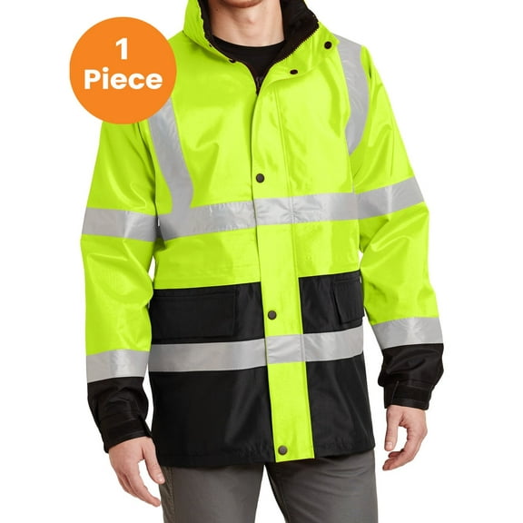 CornerStone CSJ24 Type R Class 3 Waterproof Parka, Safety Yellow/ Black, L, Mens Work Jackets