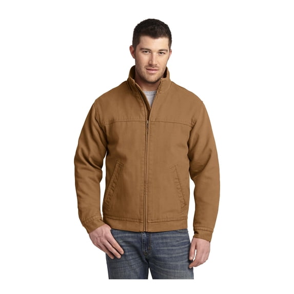 CornerStone Unisex Washed Duck Cloth Flannel-Lined Work Jacket | Insulated Zip Up Outwear for Men & Women with 3 Pockets