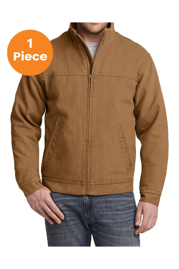 CSJ40 Washed Duck Cloth Flannel-Lined Work Jacket, Duck Brown, XS, Mens Coats and Jackets