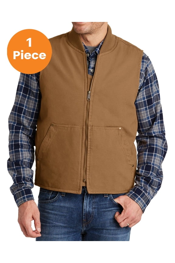 CSV40 Washed Duck Cloth Vest, Duck Brown, XS, Mens Vests