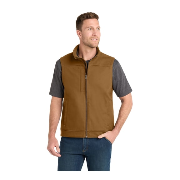 CornerStone Unisex Duck Bonded Soft Shell Vest | Zip Up Outerwear for Men & Women, Fleece Lined with Water-Resistant Finish & Secure Pocket Storage