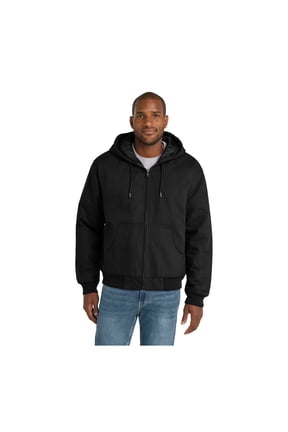 Unisex Duck Cloth Hooded Work Jacket | Zip Up Outerwear for Men & Women with Insulated Hood & Hand Warmer Pockets