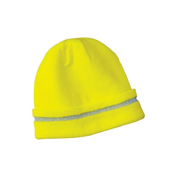 CornerStone Enhanced Visibility Beanie with Reflective Stripe | Winter Safety Hat for Men & Women, Warm & Durable Fabric