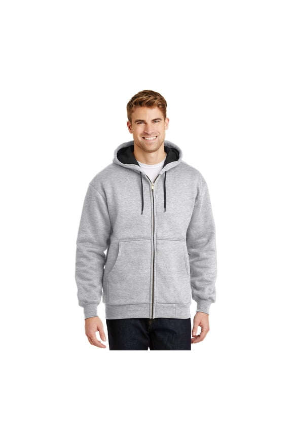 Unisex Heavyweight Full Zip Hooded Sweatshirt with Thermal Lining | Zip Hoodie for Men & Women, Adjustable Hood