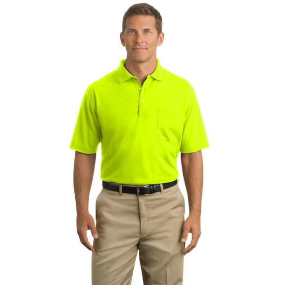 CornerStone Industrial Pocket Pique Polo (CS402P) Safety Yellow, M