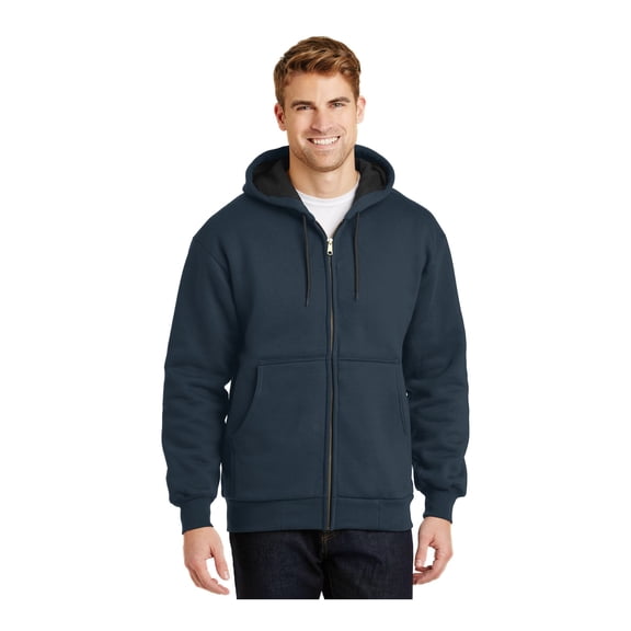 CornerStone Unisex Heavyweight Full Zip Hooded Sweatshirt with Thermal Lining | Zip Hoodie for Men & Women, Adjustable Hood
