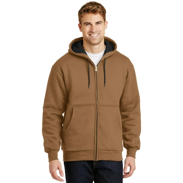 CornerStone Men's Heavyweight Full-Zip Hooded Sweatshirt with Thermal Lining. CS620