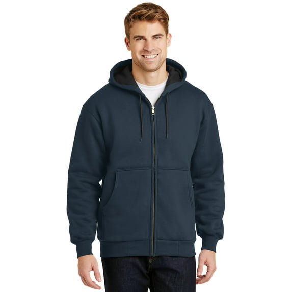 CornerStone Men's Heavyweight Full-Zip Hooded Sweatshirt with Thermal Lining. CS620
